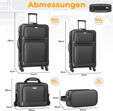 Kofferset - 4 delig - Trolley - Reiskofferset - Antraciet - KESSER®